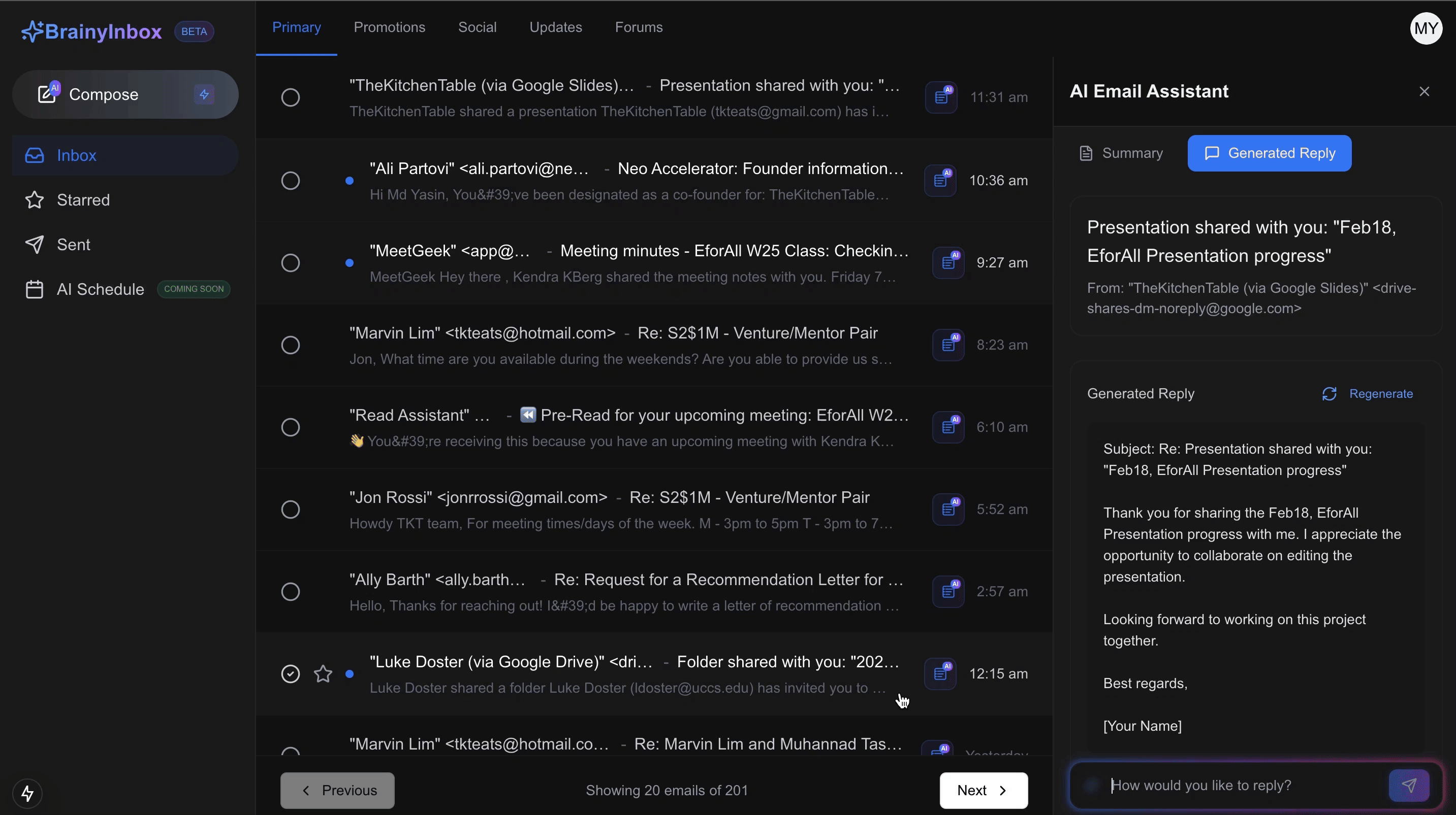AI Quick Reply Preview